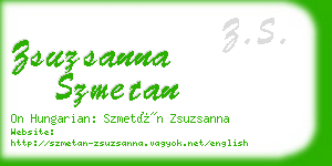 zsuzsanna szmetan business card